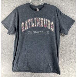 Gatlinburg Tennessee Shirt Women's Large Gray‎ Rhinestones Short Sleeve Tee